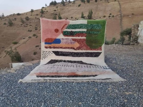 Moroccan rug custom - rug,, m'rirt