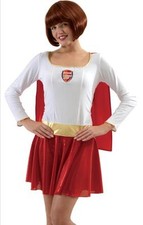 Arsenal Ladies Womens Football Fairy Fancy Dress Christmas Costume Dress Cape