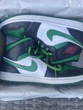 Jordan 1 Mid Green Toe Size Uk 10 In Good Condition with Box