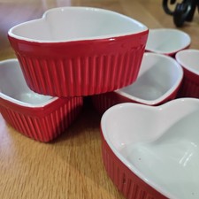 8 Heart Shaped Ramekin Dishes
