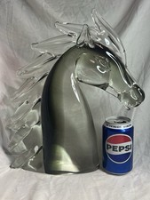 Vintage Very Large Murano Art Glass Horse Head Ornament 34cm