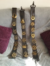 20 x Horse Brasses on 3 Leather Straps