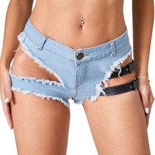Lady Sexy Hollow Out Denim
