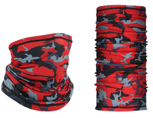 Red camouflage neck gaiter - red,