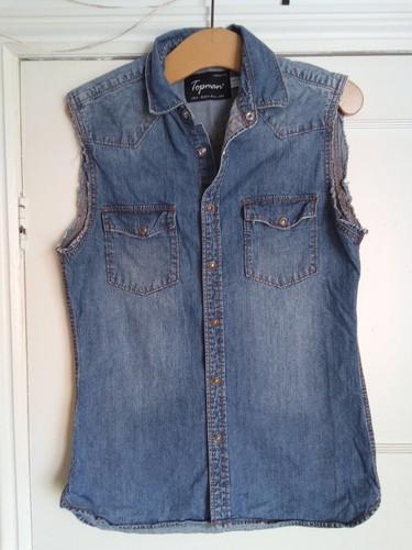 Topman sleeveless denim jacket - topman,