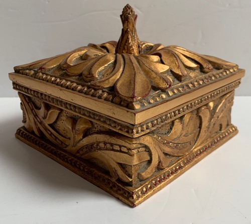 Vintage gold ornate box - vintage, fancy