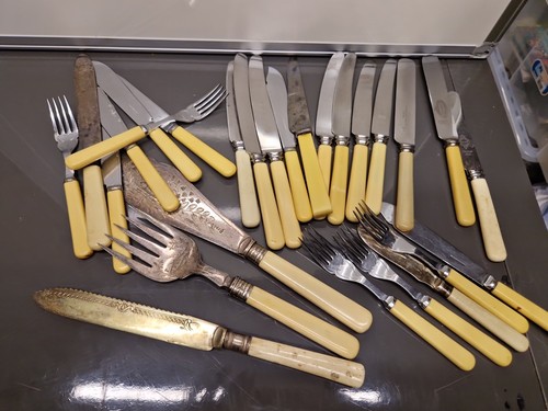 Steel knives faux bone - knives,