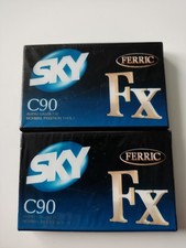 Sky C90 Ferric FX Blank Cassette Audio Tapes New Sealed Pack x 2