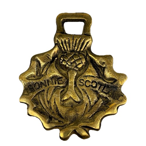Brass horse medallion - horse,