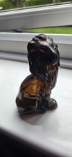 Avon vintage brown glass lion shape Black Suede aftershave bottle (empty) - 70s