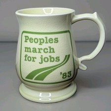 Peoples March For Jobs 1983 Mug - Sylvac - Political March Memorabilia