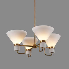Modern Brass Four Light Glass