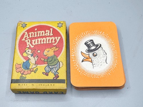 Vintage animal rummy - vintage, card