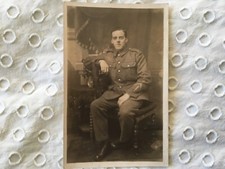WW1 Soldier with Wound Stripe - Real Photo Postcard