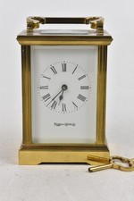 Mappin & Webb Brass Carriage Clock Mantel Clock Timepiece With Key Working 