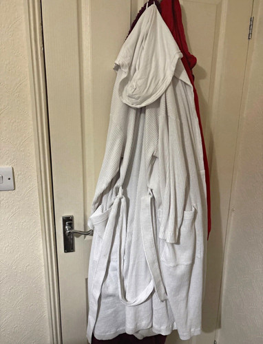 White cotton waffle hooded - m&s,