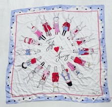 Fifi Lapin x Juicy Couture Fashion Bunny Rabbit Print Silk Scarf  Rare