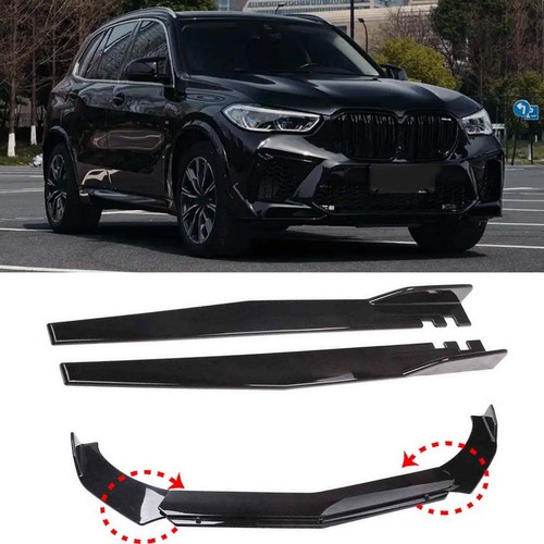 Gloss black front bumper - black,