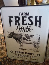 enamel milk sign with cow size