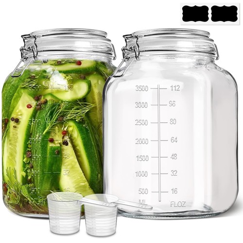 Square glass jars with - 4l,