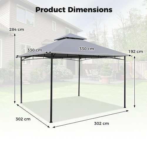 330x330cm outdoor gazebo with - 330x330cm,