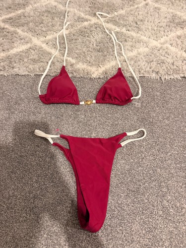 Burgundy string bikini - g-string, set