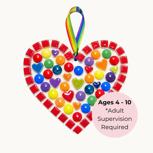 Rainbow heart mosaic craft - rainbow,