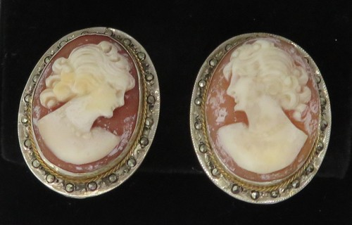 Silver carved shell - shell, cameo