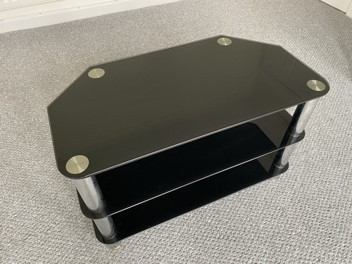 Black glass corner stand - corner, tv