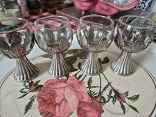 Art Deco White Metal and Glass
