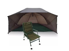 Fishing Brolly Shelter Storm Poles Included 60" Bivvy WITH XPR CHAIR
