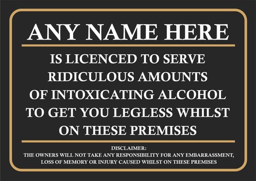 Bar signs personalised - signs,
