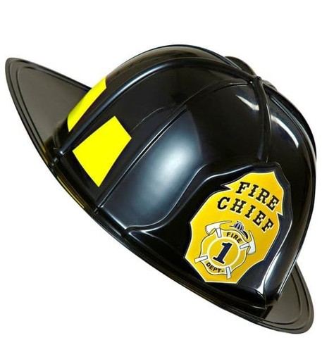 Black fireman hat - fireman, plastic