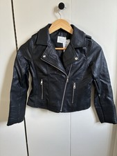 Girls Black Faux Leather