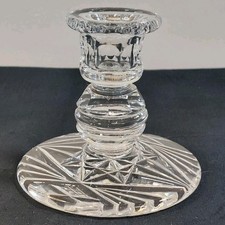 Cut Crystal Candle Holder Candlestick Star & Fan Pattern For Dinner Taper Candle