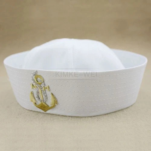 White sailor navy hat - hat, with