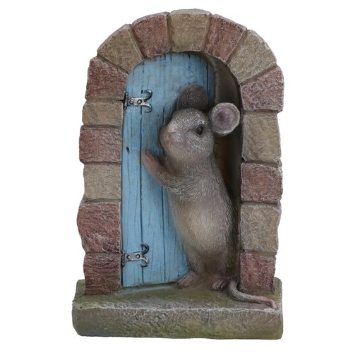 Mouse door figurine statue - door,