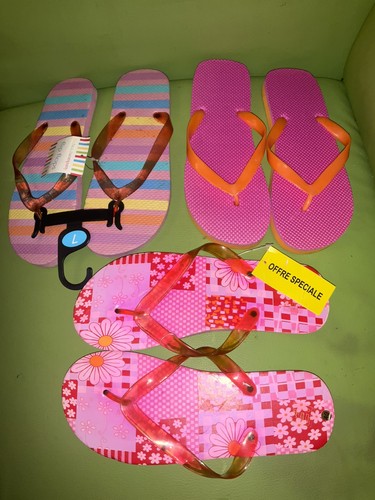 Bundle rainbow pink flip - , flops
