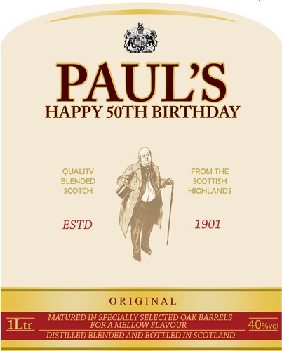 Bells whiskey bottle - label, to