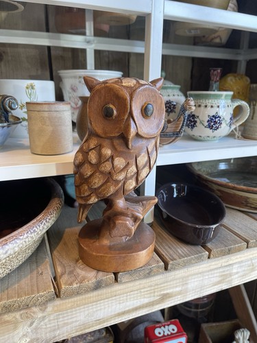 Hand carved wooden - wooden, owl