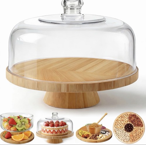 Bamboo cake stand with - cake,