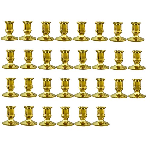 30pcs gold pillar candle - gold, base