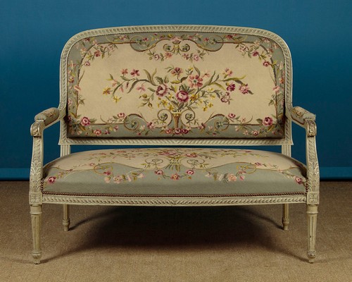 French painted settee - painted,