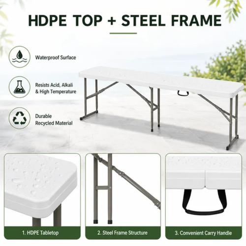 Portable folding bench - folding,