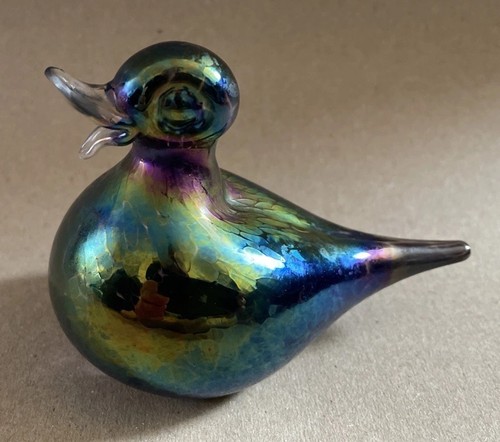 Vintage heron glass iridescent - vintage,