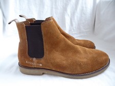 River Island Tan Leather Round Toe Pull On Chelsea Ankle Boots Size UK 7