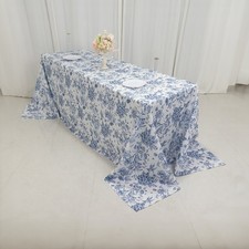 90" x 132" Blue French Toile