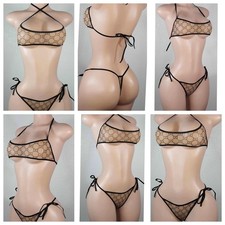 Exotic Dancewear Women's Mesh Thong Bikini See-Through