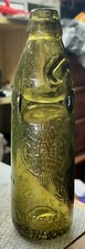 Rare 1890’s Olive Green COLOURED & Pictorial Codd Marble Pint Bottle (J843)