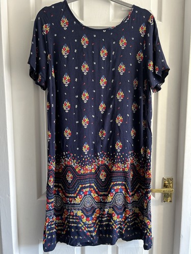 Navy floral dress - navy,